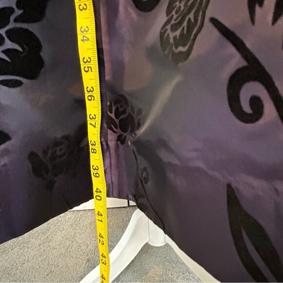 ModCloth Cocktail Dress Womens Size L Purple Wrap Flare Crinoline Party Silky - Picture 11 of 11